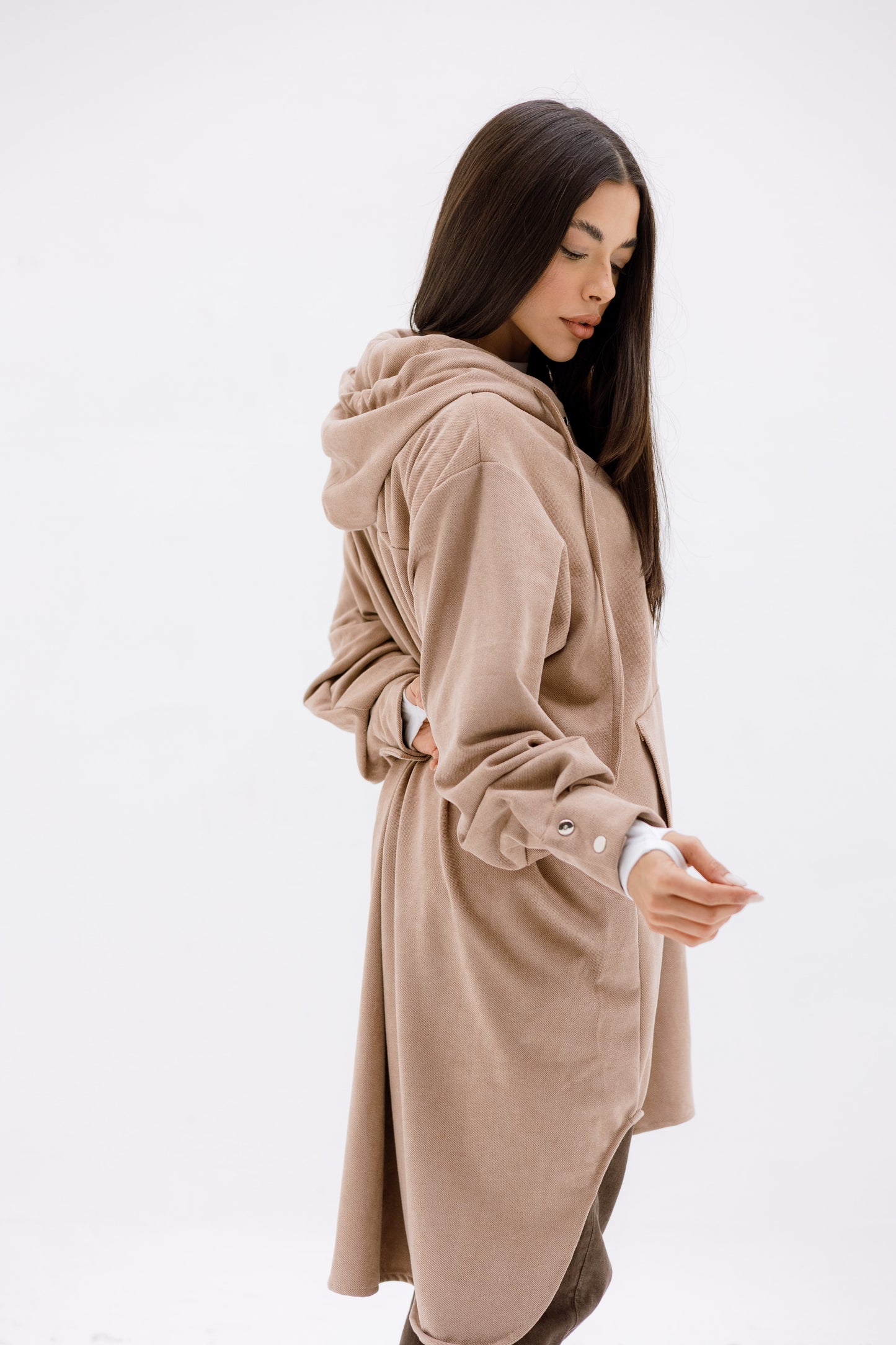 The striped suede oversized shirt