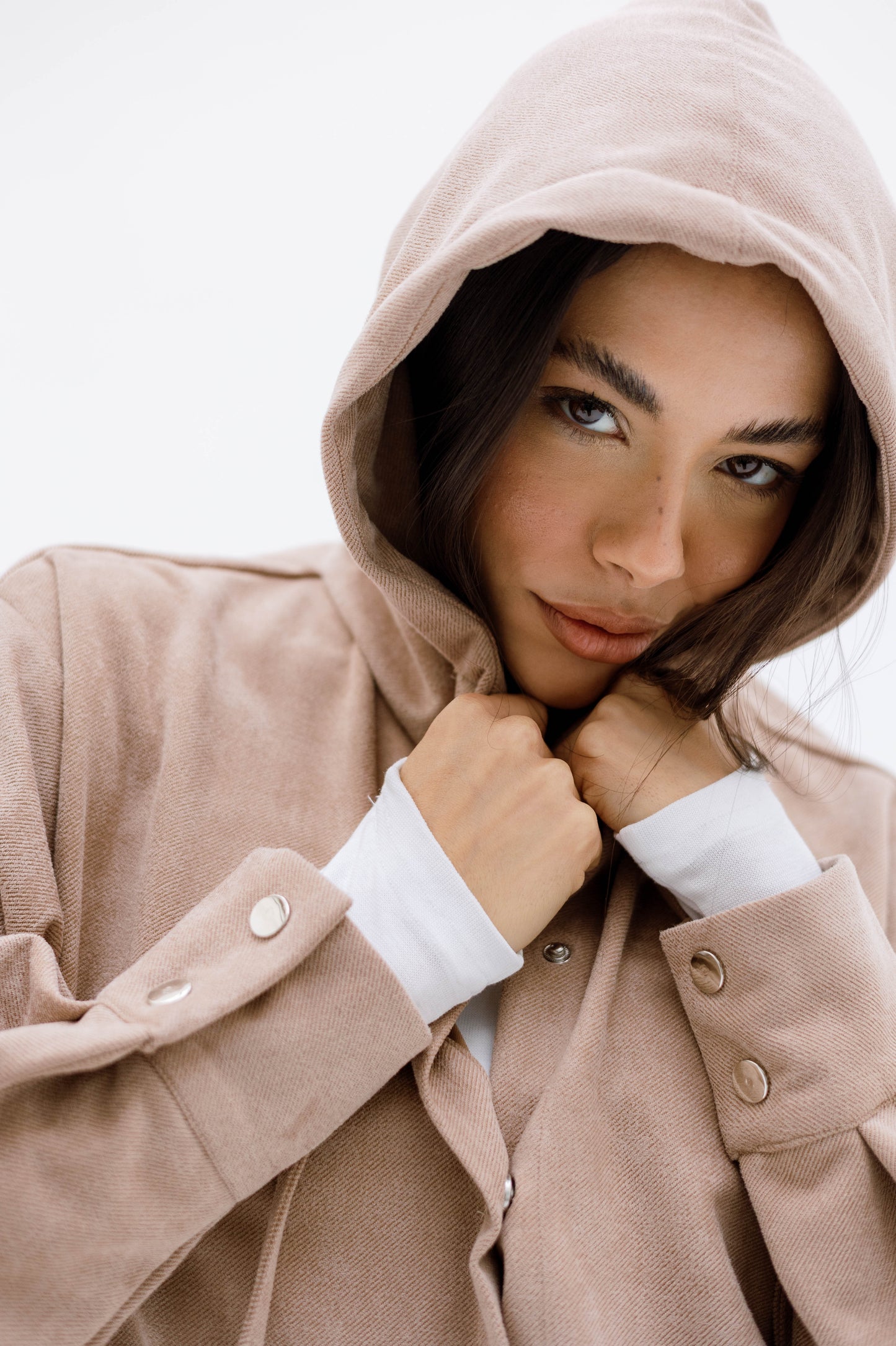 The striped suede oversized shirt