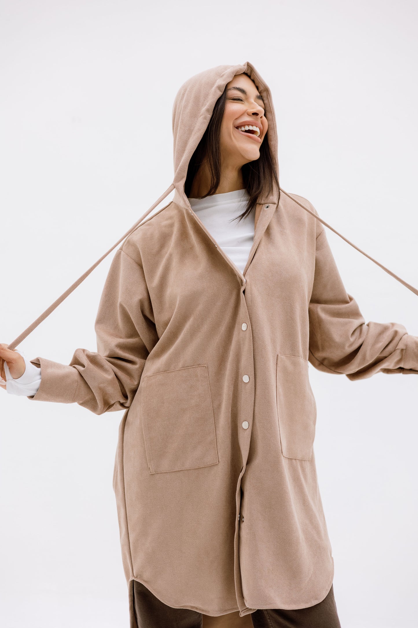 The striped suede oversized shirt