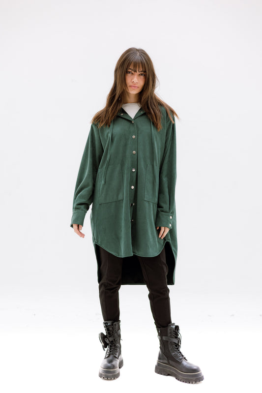 The striped suede oversized shirt