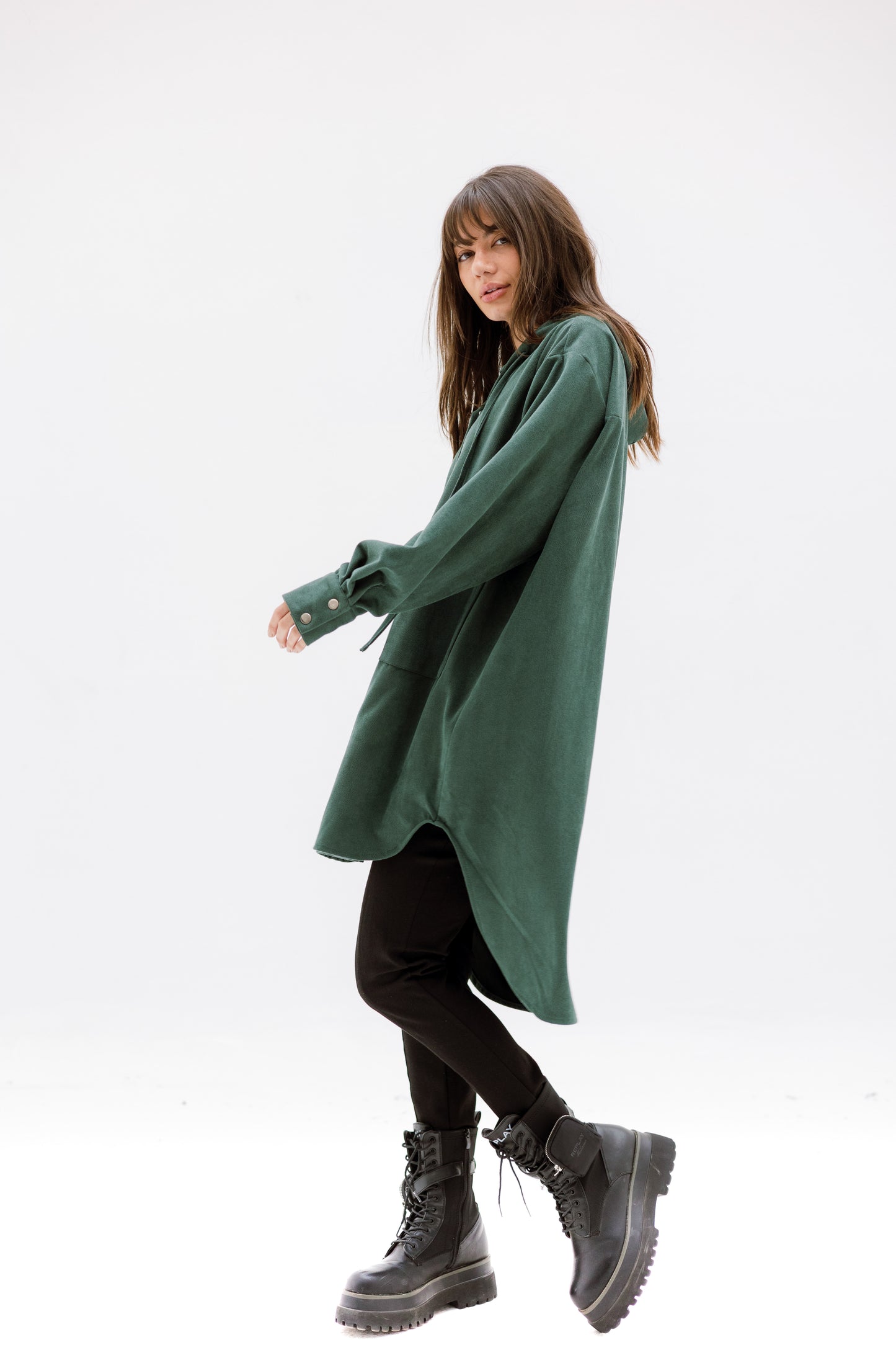 The striped suede oversized shirt