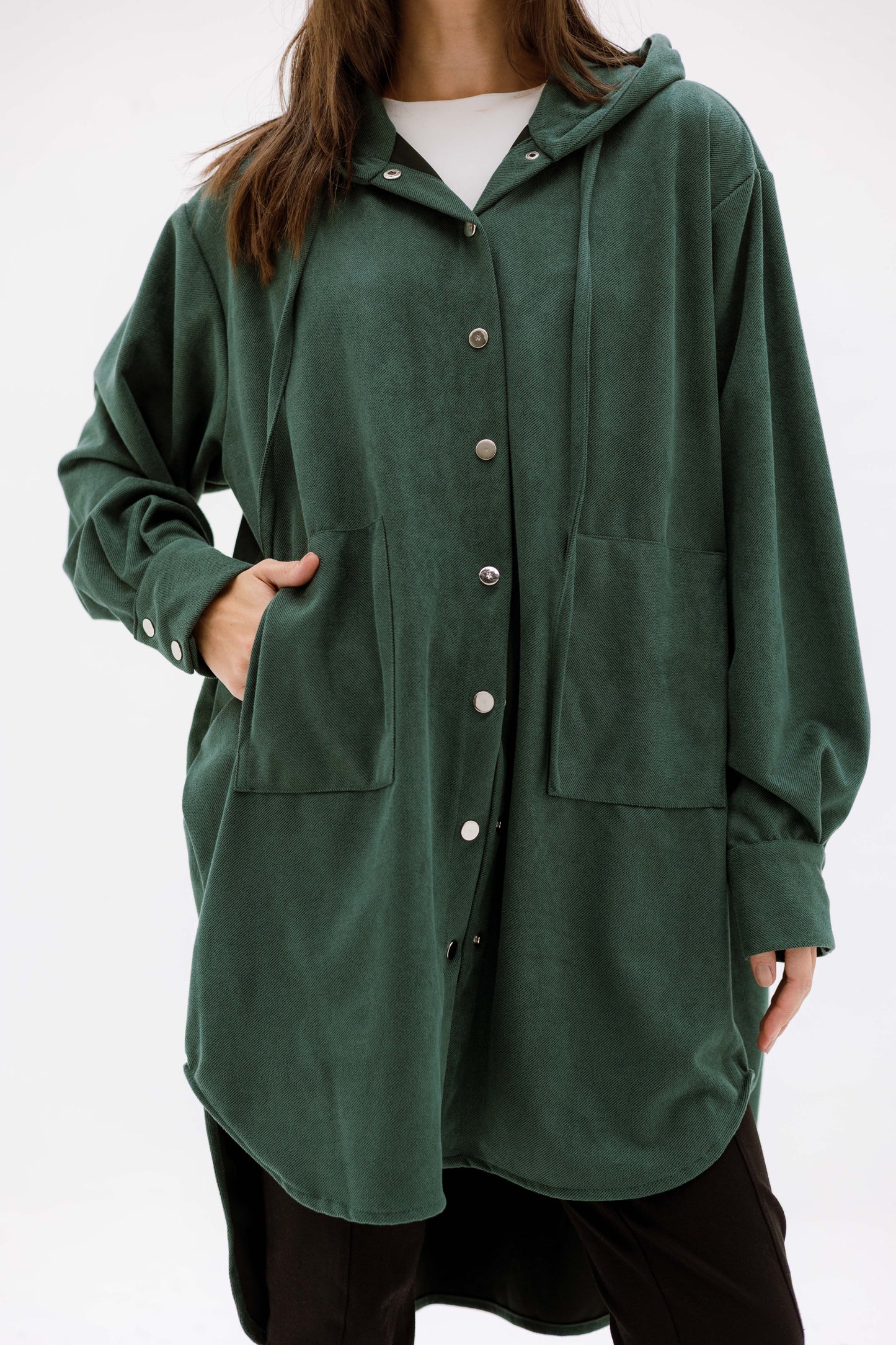 The striped suede oversized shirt