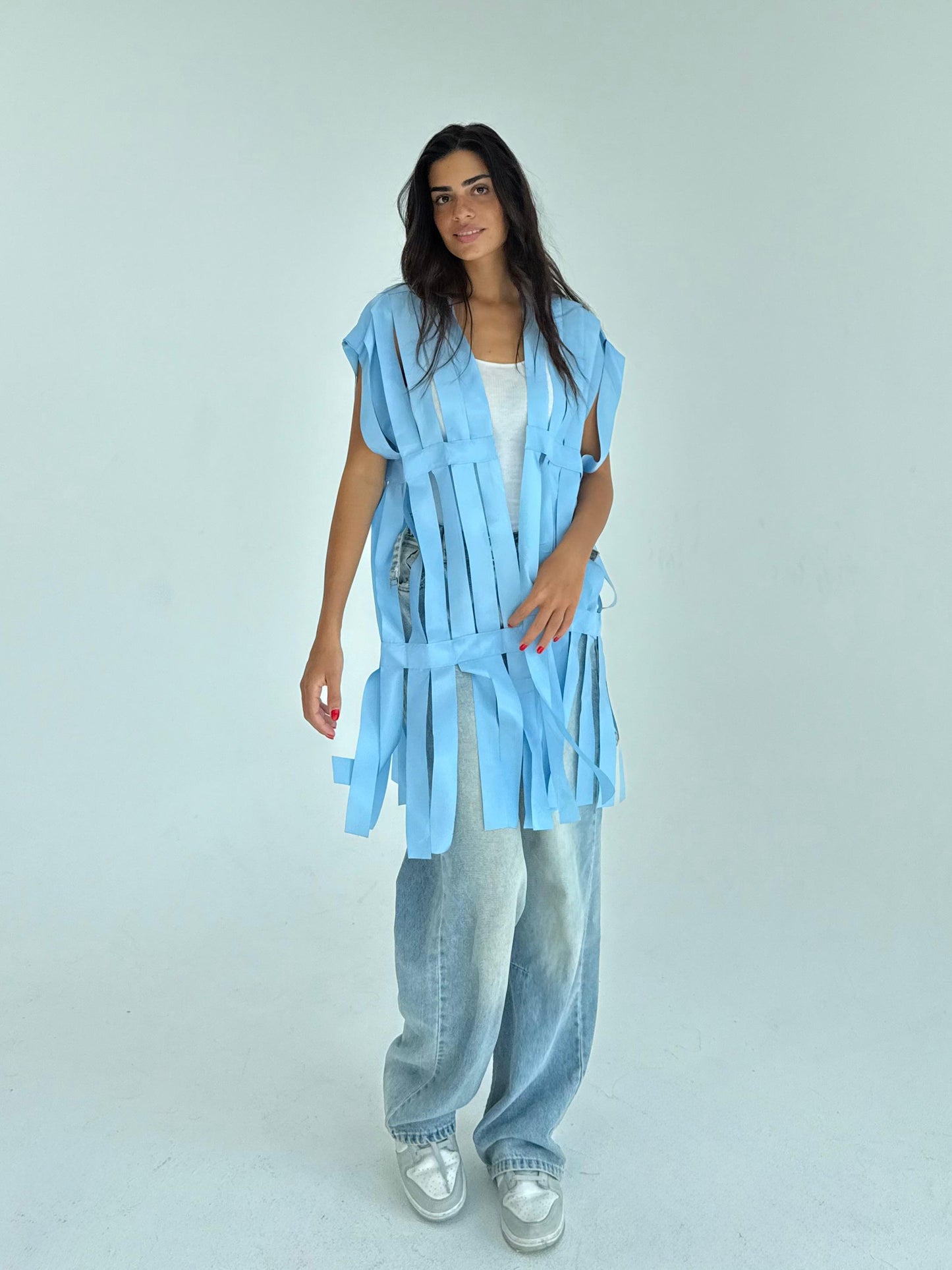 Cut out fringes summer cardigan
