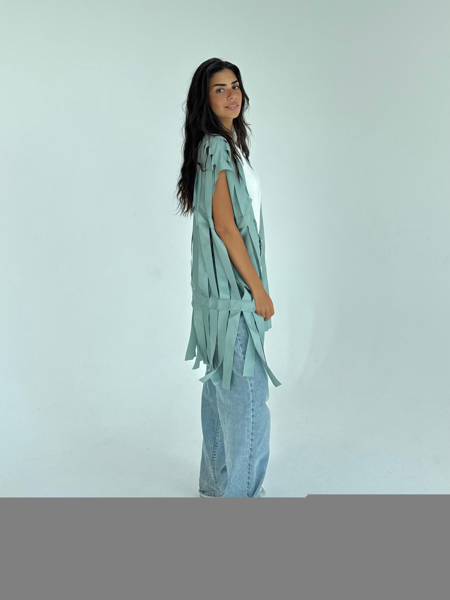 Cut out fringes summer cardigan