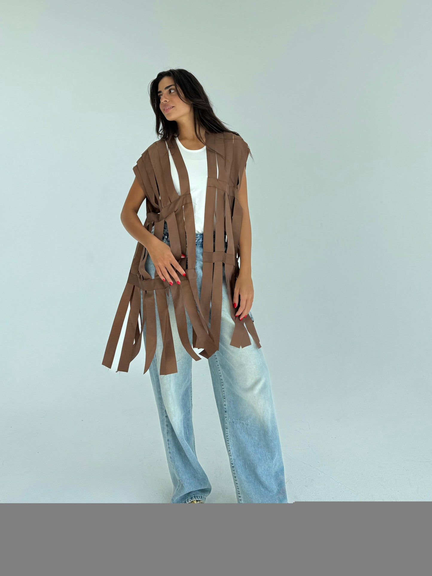 Cut out fringes summer cardigan
