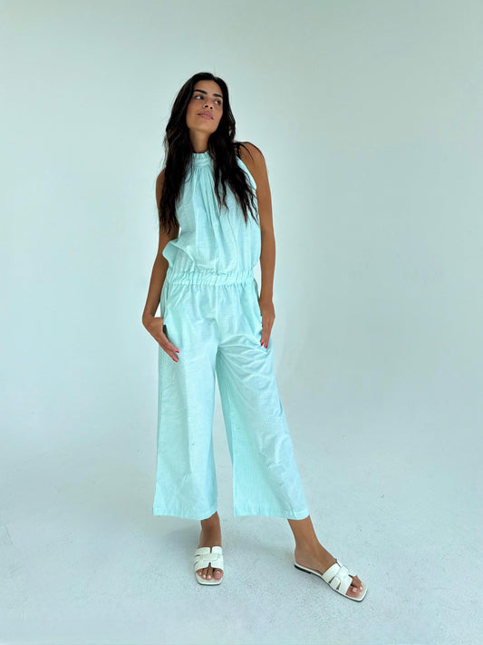 sleeveless Stripped jump suite