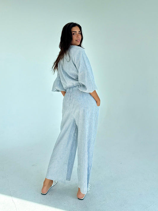 Striped jump suite