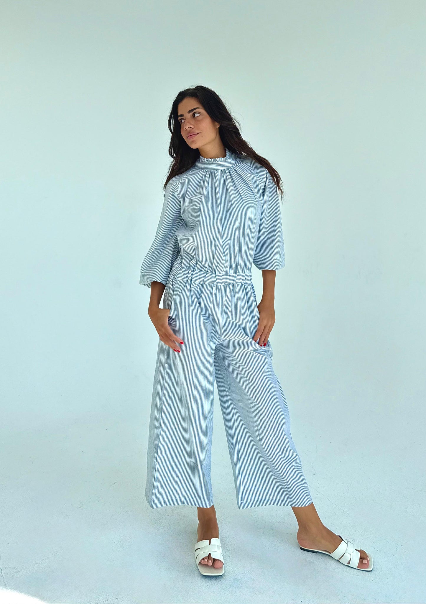 Striped jump suite