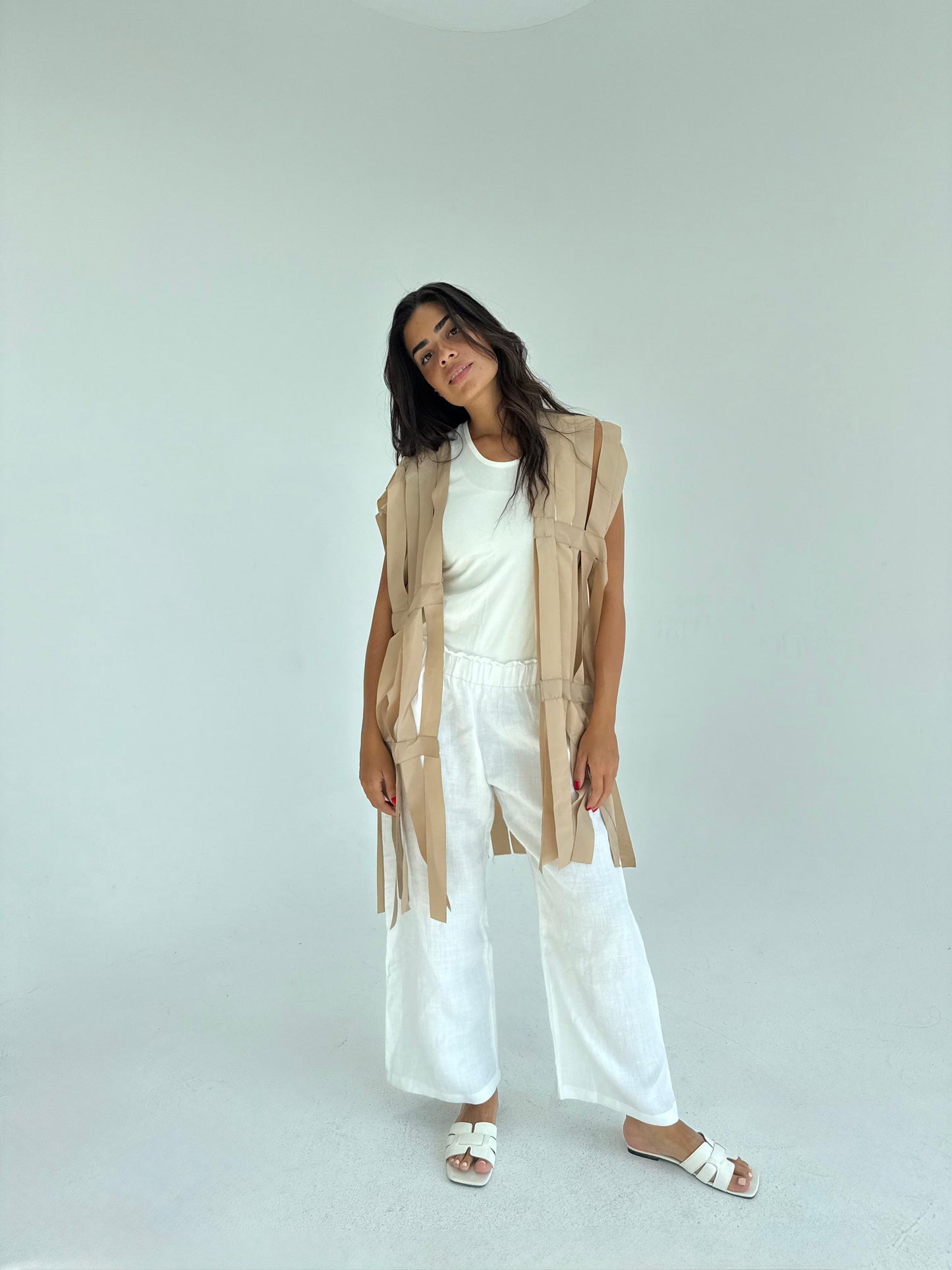 Cut out fringes summer cardigan