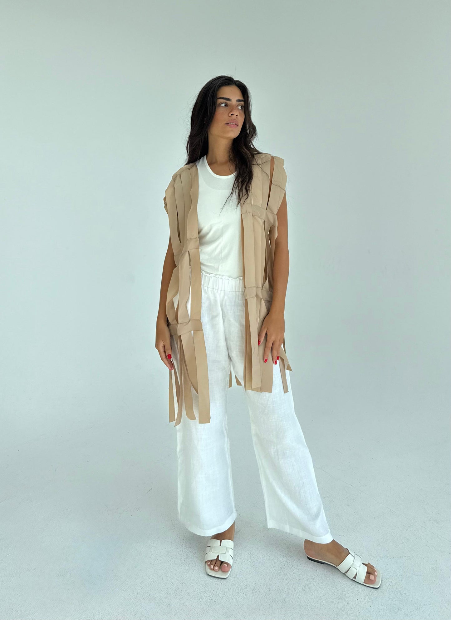 Cut out fringes summer cardigan