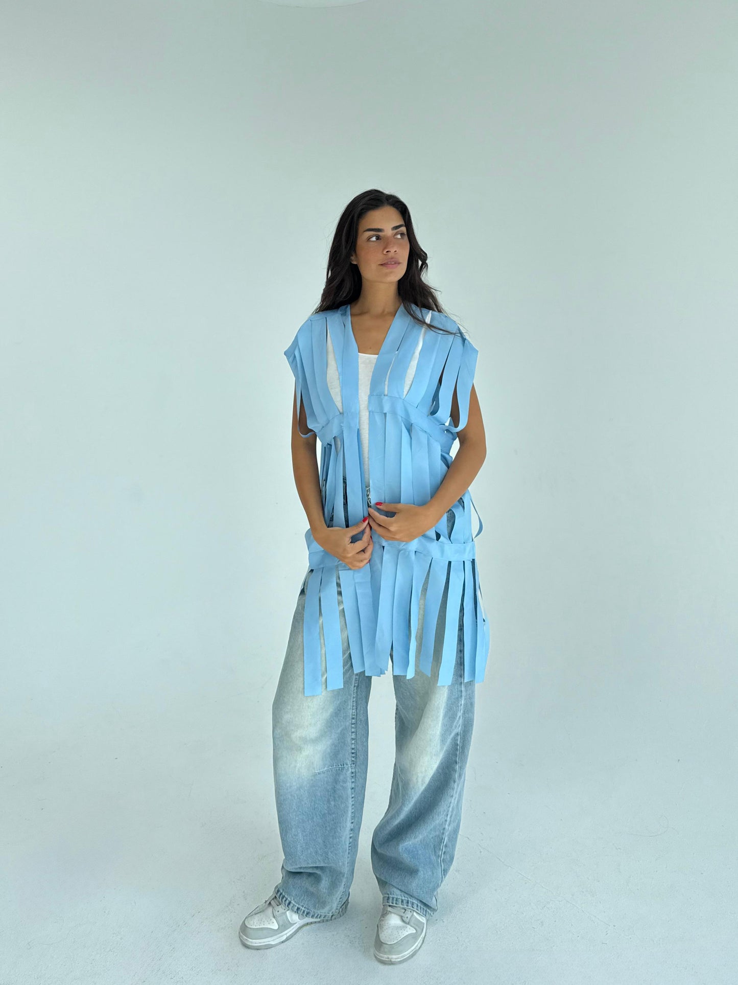 Cut out fringes summer cardigan
