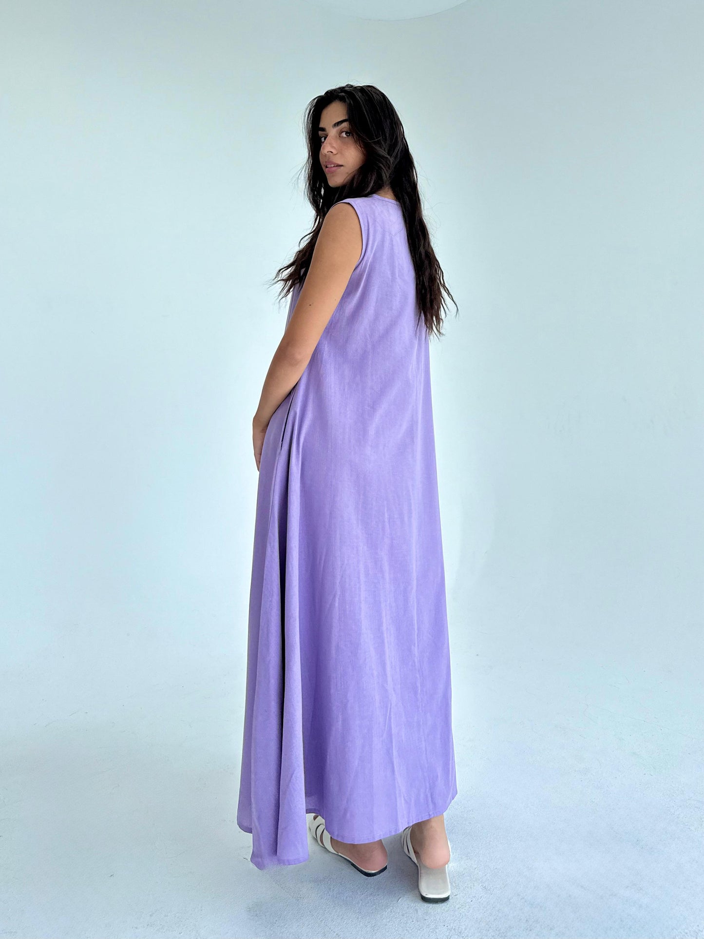 Flowy linen tee dress