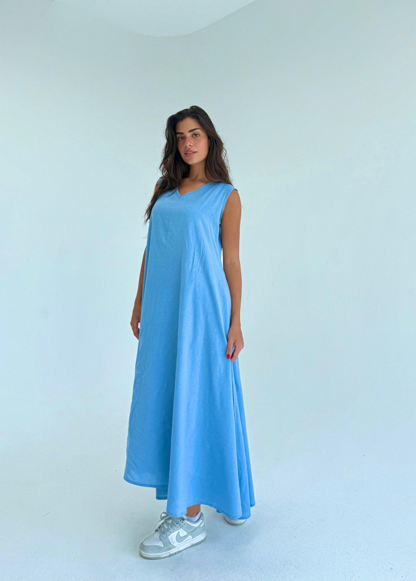Flowy linen tee dress