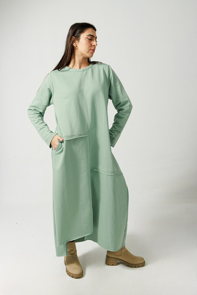Long sleeevs sweatshirt dress - Mint Jeno Designs Long sleeevs sweatshirt dress - Mint Jeno Designs