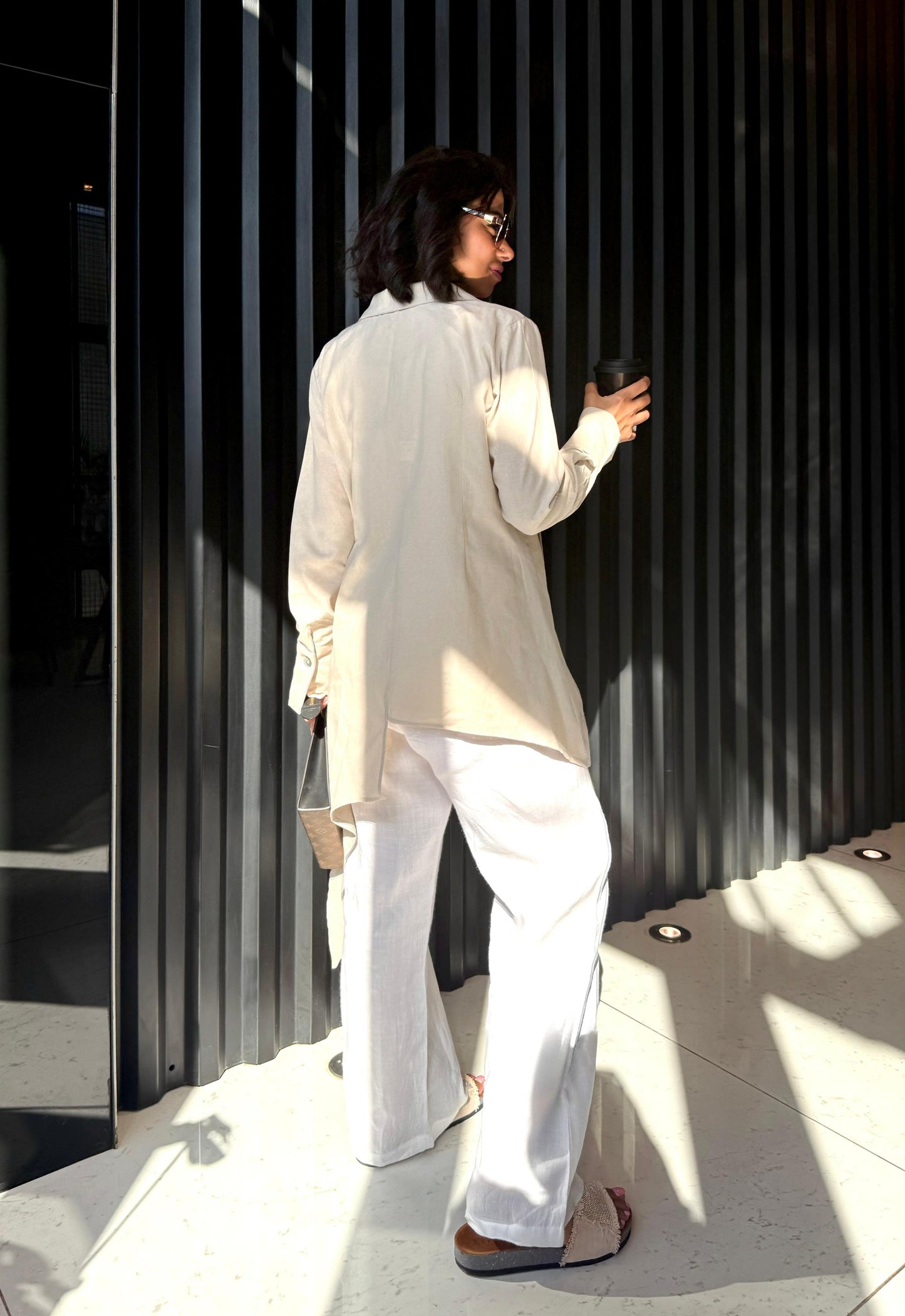 Asymmetric linen shirt