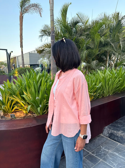 Half collar light shirt