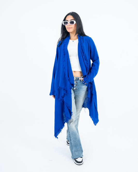fringes linen cardigan