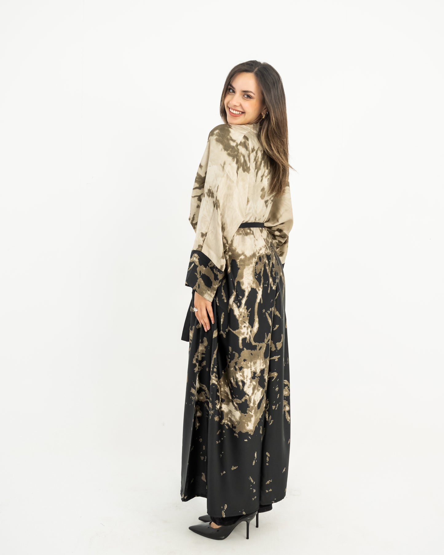 Satin Tie Dye Abaya