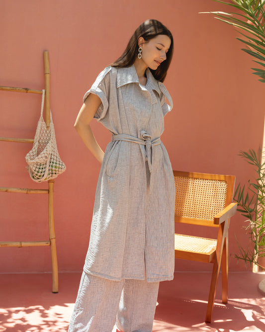 Serene linen set in Gray